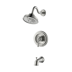 Robinet de douche à poignée unique Robinet de douche pour baignoire en nickel brossé