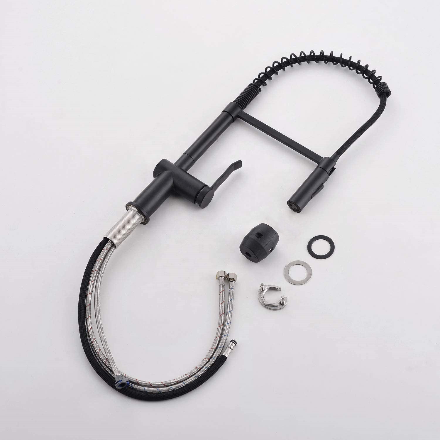 APS238-MB Robinet d'évier de cuisine Tuyau de robinet de cuisine flexible noir Sus304 Robinet de cuisine