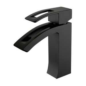 Robinets de salle de bain carrés à une poignée Robinet de salle de bain noir 
