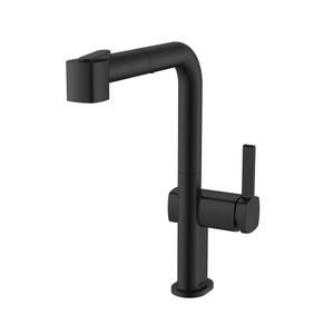 Noir mat New Desgin Pull Out Mitigeur monotrou Robinets de cuisine noirs