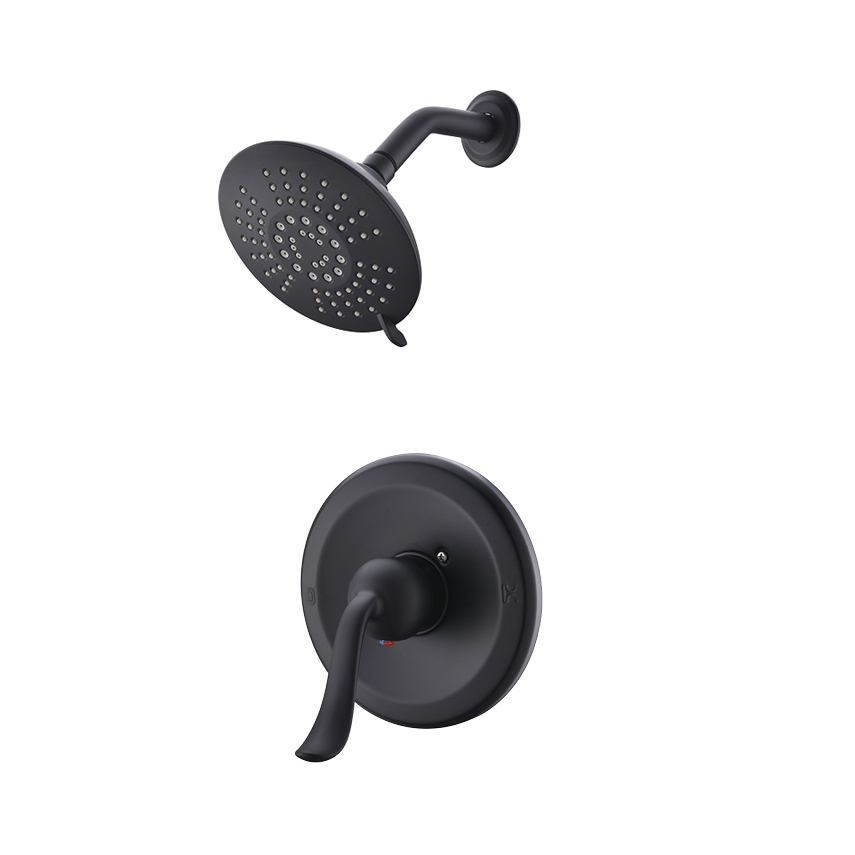 Robinet de douche à poignée unique de style classique américain Robinet de douche noir