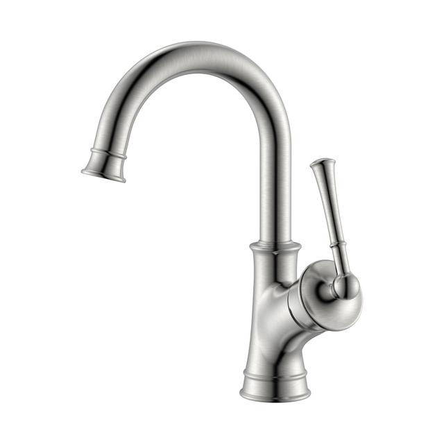 Robinet de cuisine à poignée unique Robinet de cuisine en nickel brossé