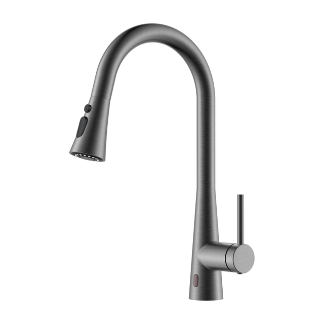 Robinet de cuisine sans contact Gun Metal Meilleurs robinets de cuisine
