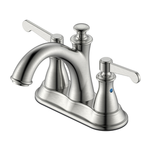 Robinet de salle de bain antique en nickel brossé Robinet de salle de bain à deux poignées à 3 trous 